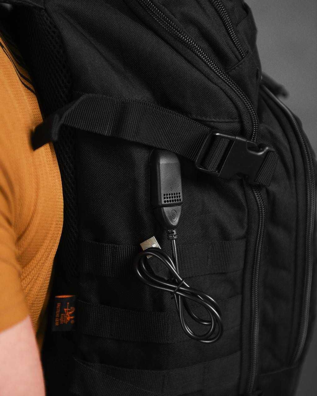 Рюкзак Silver knight black с USB ВТ1427