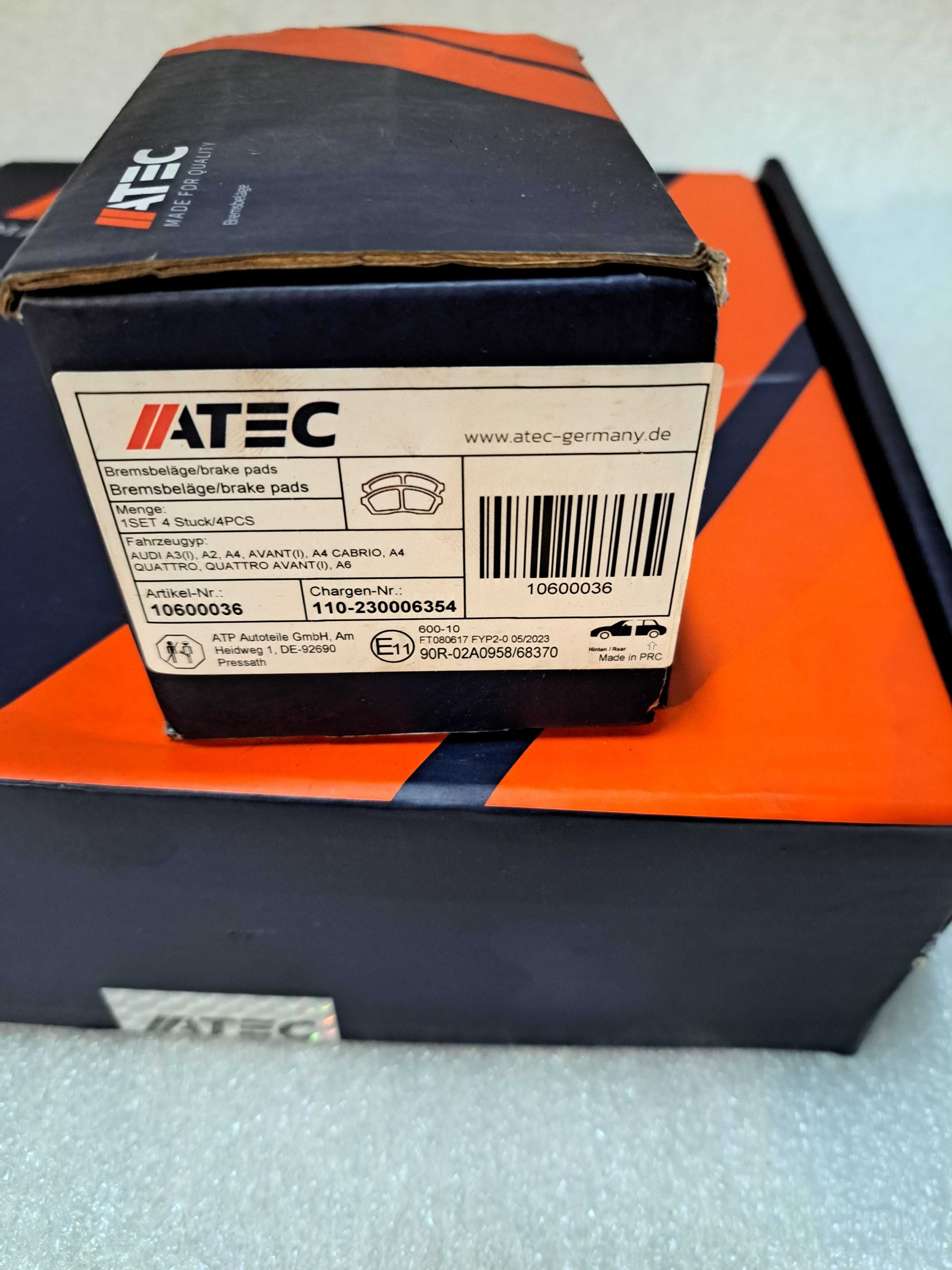 Tarcze hamulcowe tylne + klocki Audi A4 B6 ATEC nowe
