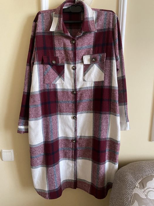 Бордова кашемірова сукня-сорочка