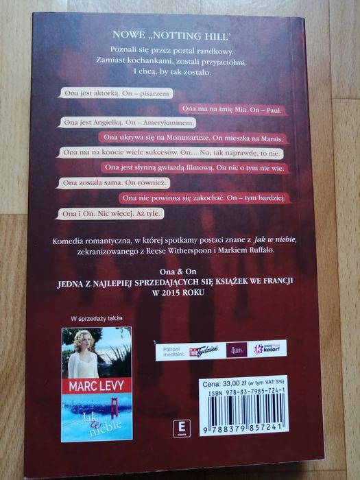 Marc Levy Powtórka Dzieci wolności Ona&On Uczucie silniejsze od strach
