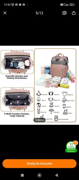 Plecak łóżeczko turystyczne nowy szary