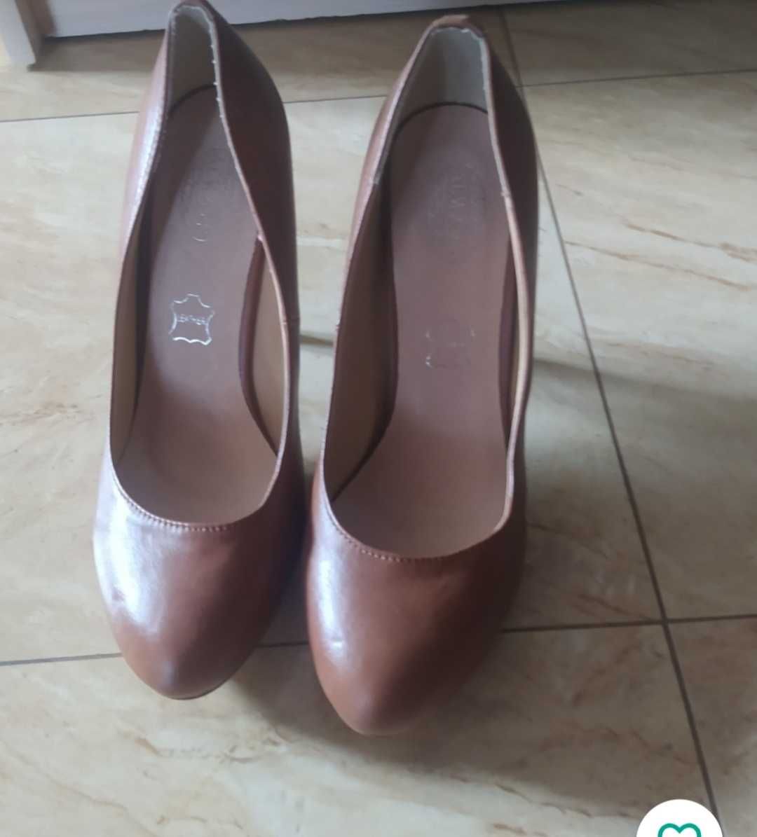 Buty damskie, czółenka rude r 37