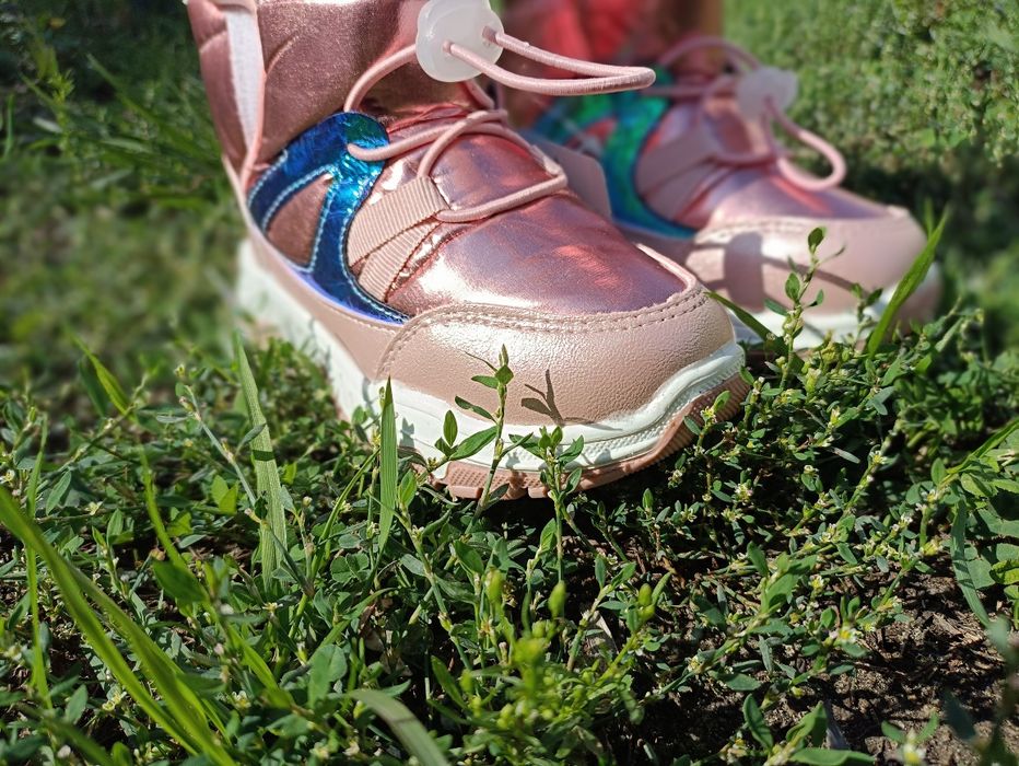 Зимові дутіки рожеві сапоги для дівчинки  Зимние ботинки для девочки