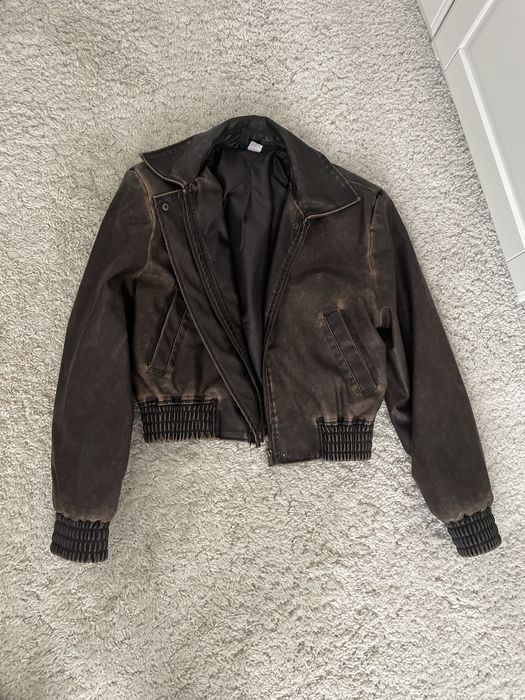 Kurtka bomberka brązowa postarzana H&M XS/34