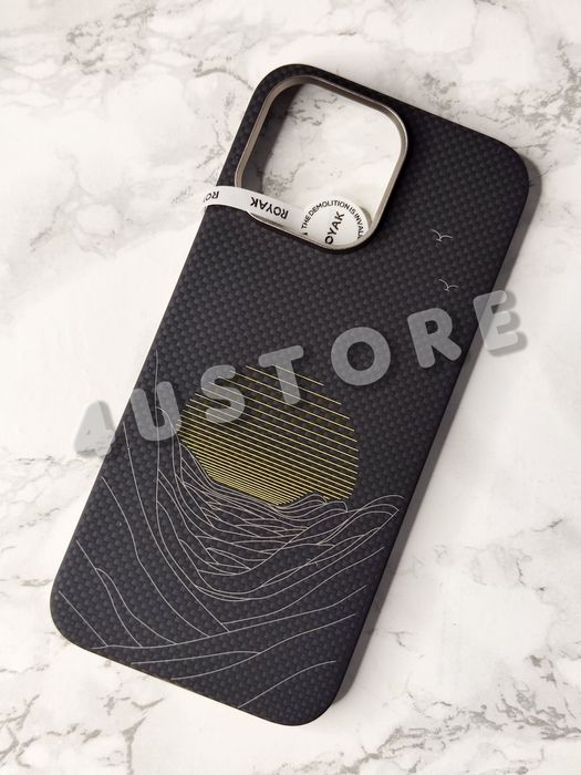 Карбоновый чехол Carbon Royak Magsafe iPhone 16 Pro Max чохол карбон