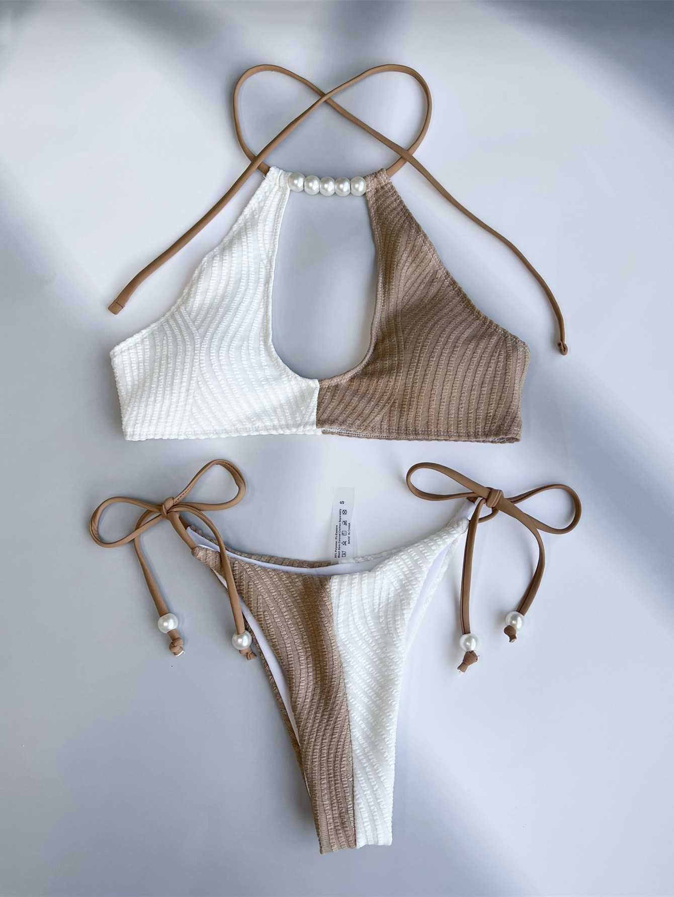 Strój Kąpielowy Dwuczęściowy Kostium Plażowy Elegancki Bikini roz S 36