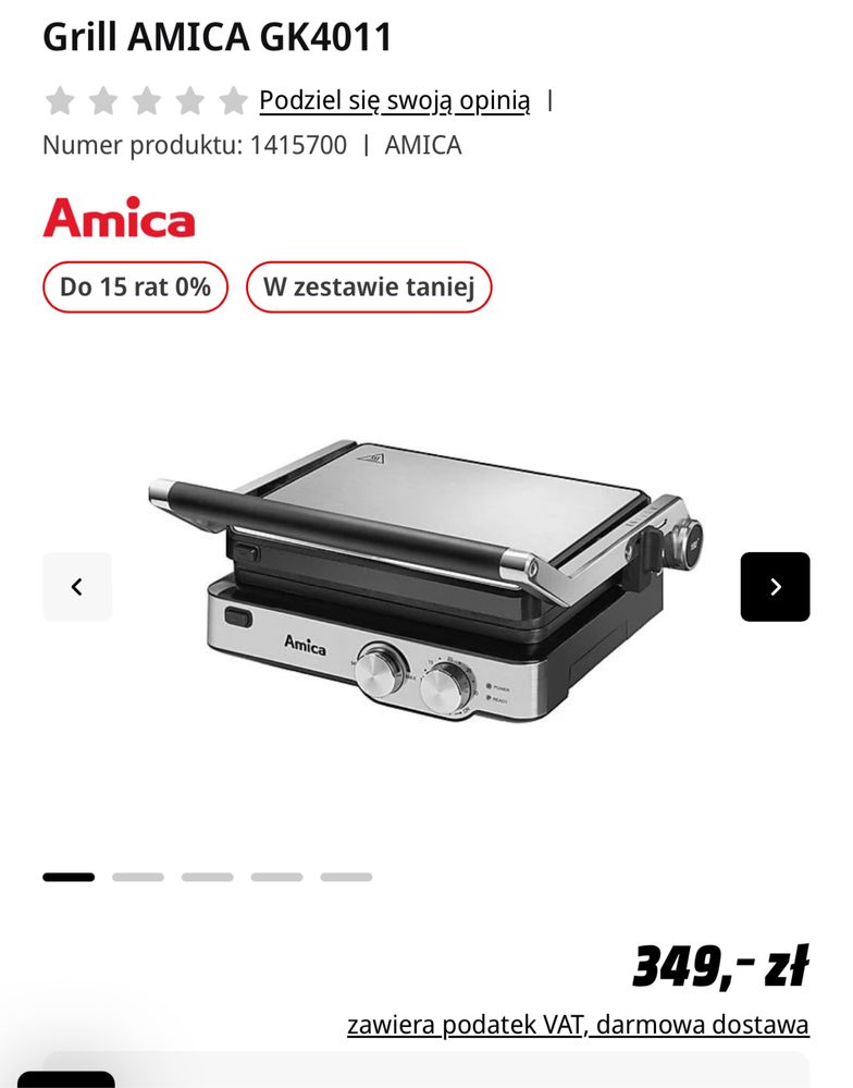 Grill Amica JAK NOWY