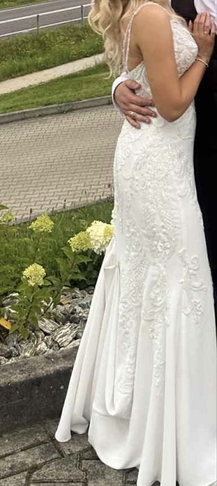 Suknia ślubna syrenka + welon i narzutka