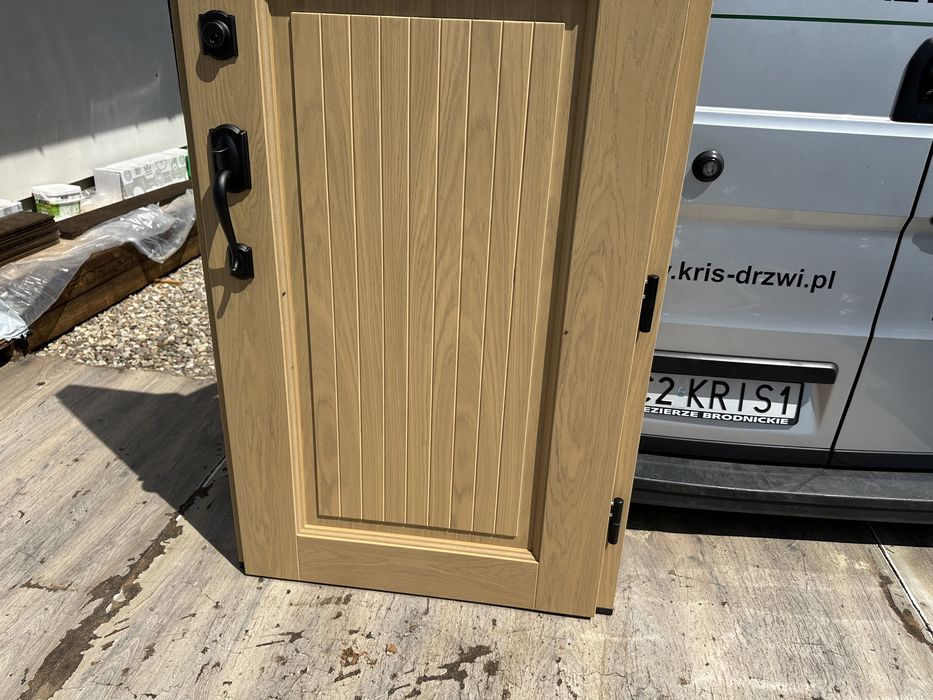Drzwi wejściowe zewnętrzne drewniane Amerykańskie schlage Montaż PL