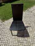 4 Cadeiras Sala wenge assento pele
