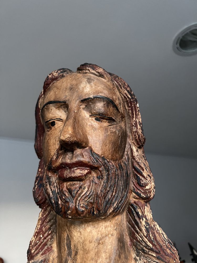 Jesus Cristo madeira centenário com 67cm para restauro