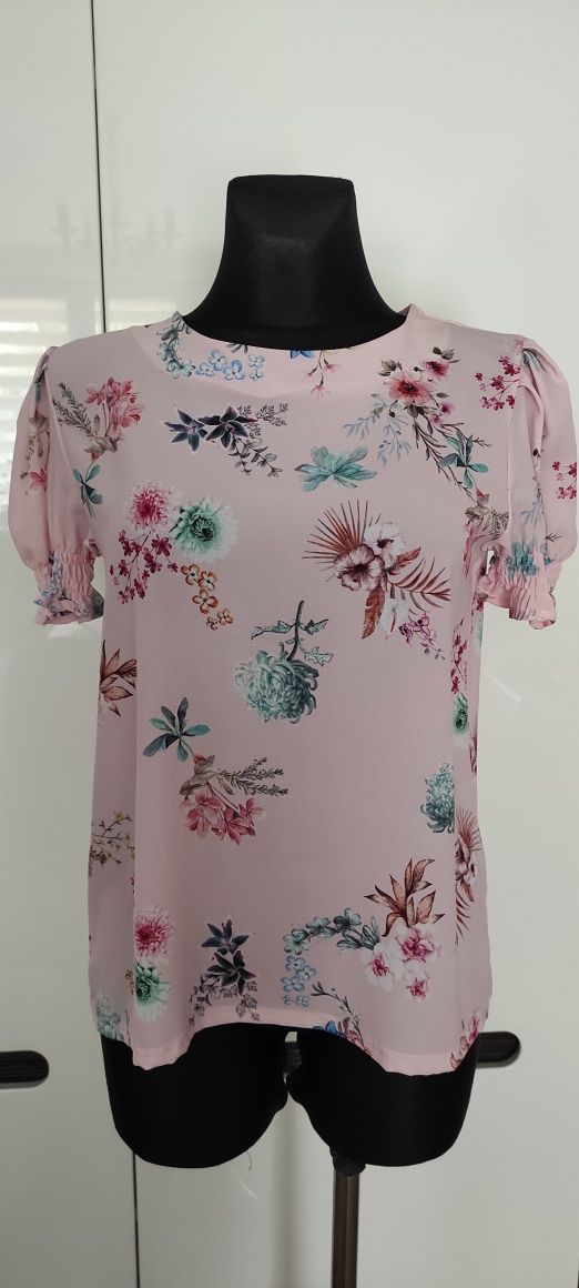 Okazja ! 3 sztuki bluzka damska zestaw letnia koszulowa w kwiaty S M