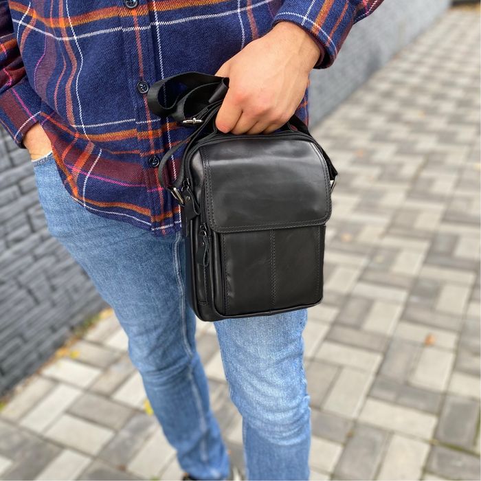 Чоловіча сумка шкіряна чоловіча натуральна кожа барсетка месенджер