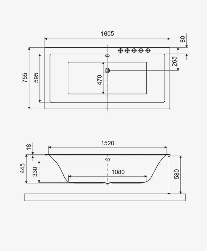 Wanna Pryzmat slim 160x75 + syfon chrom mat, likwidacja ekspozycji