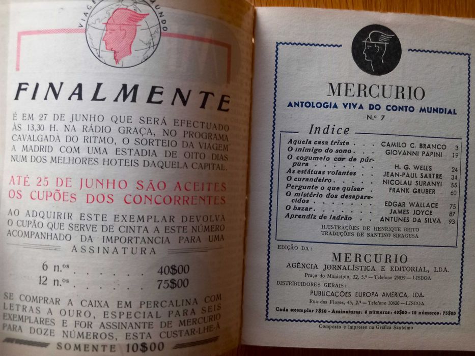 Mercurio nºs 1 e 7 - Os Melhores Contos dos Melhores Autores
