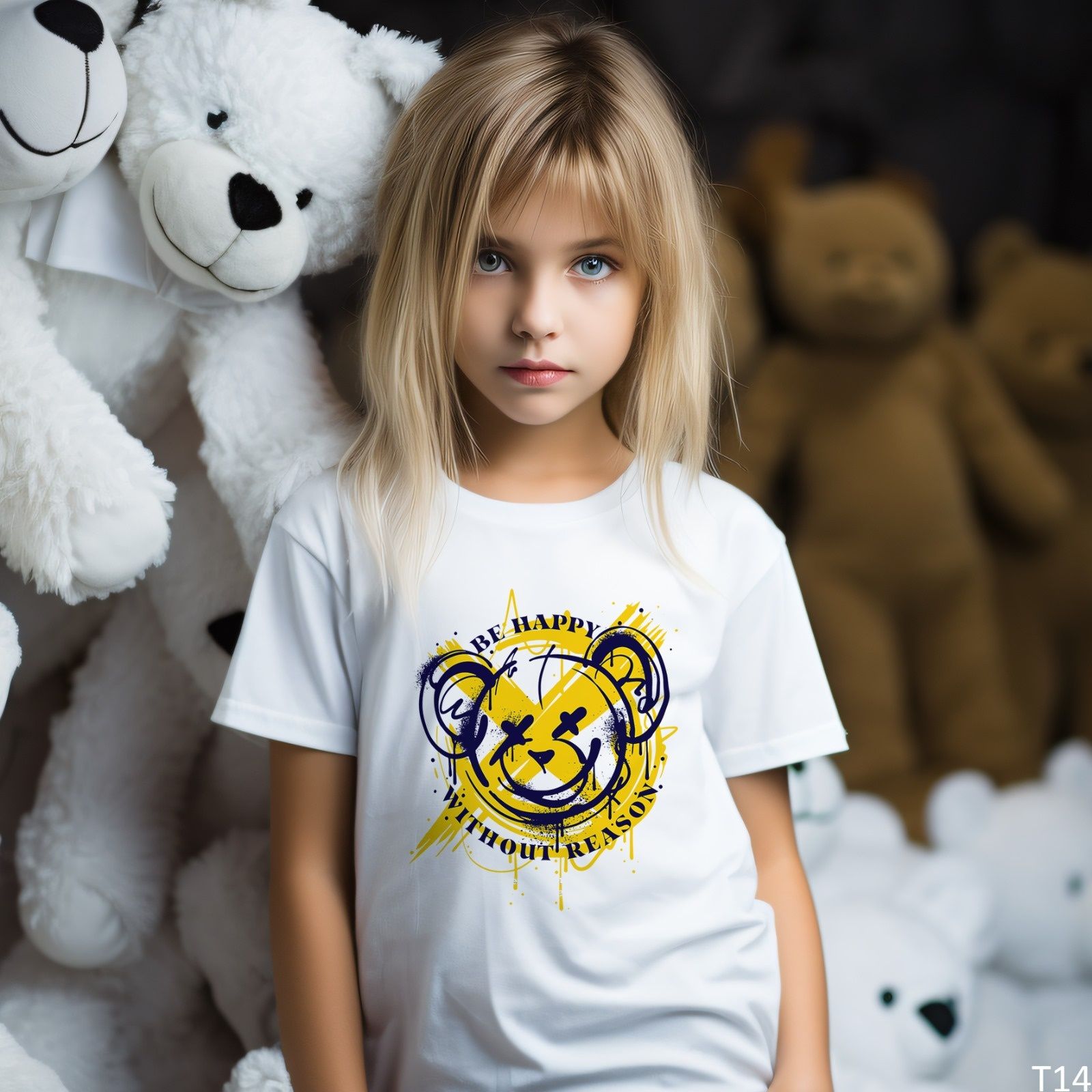Koszulka misiu 4 wzory biala czarna 104-164cm chłopiec dziewczynka