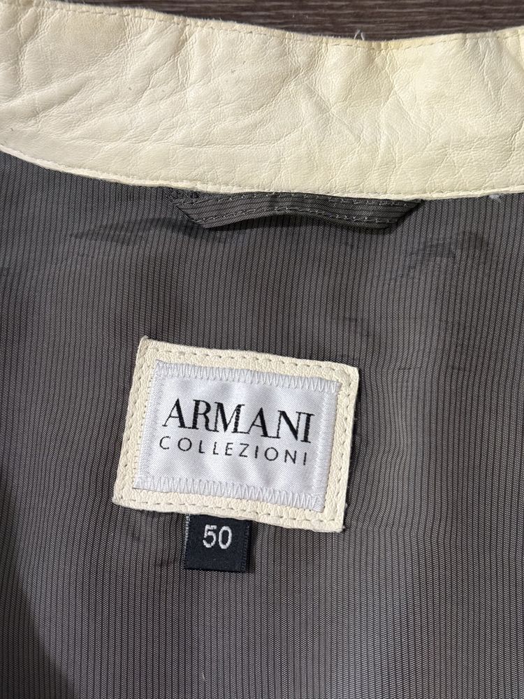 Кожаная куртка Armani мужская lather jaket unisex archive style