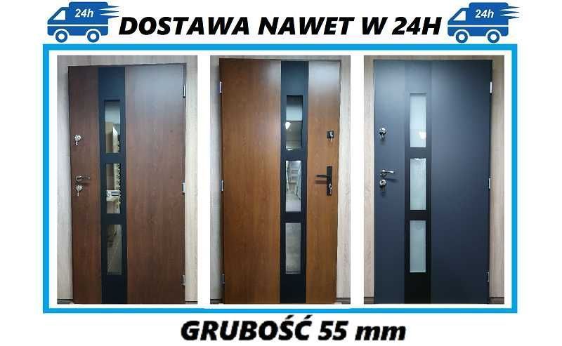 Drzwi zewnętrzne 80, 90 model "AFRYKA 2" SZYBKA DOSTAWA