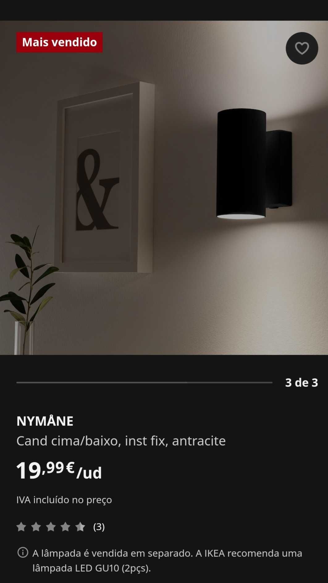 Candeeiro projetor de parede Nymane Ikea