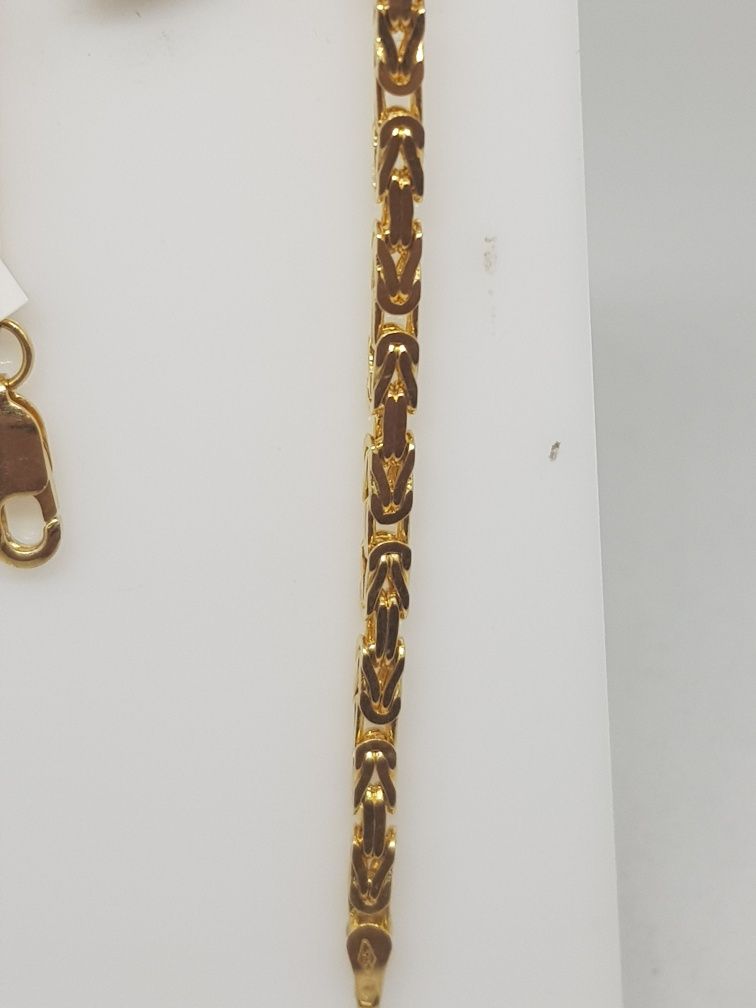 Złota bransoletka splot królewski pusty złoto 585 długość 19cm