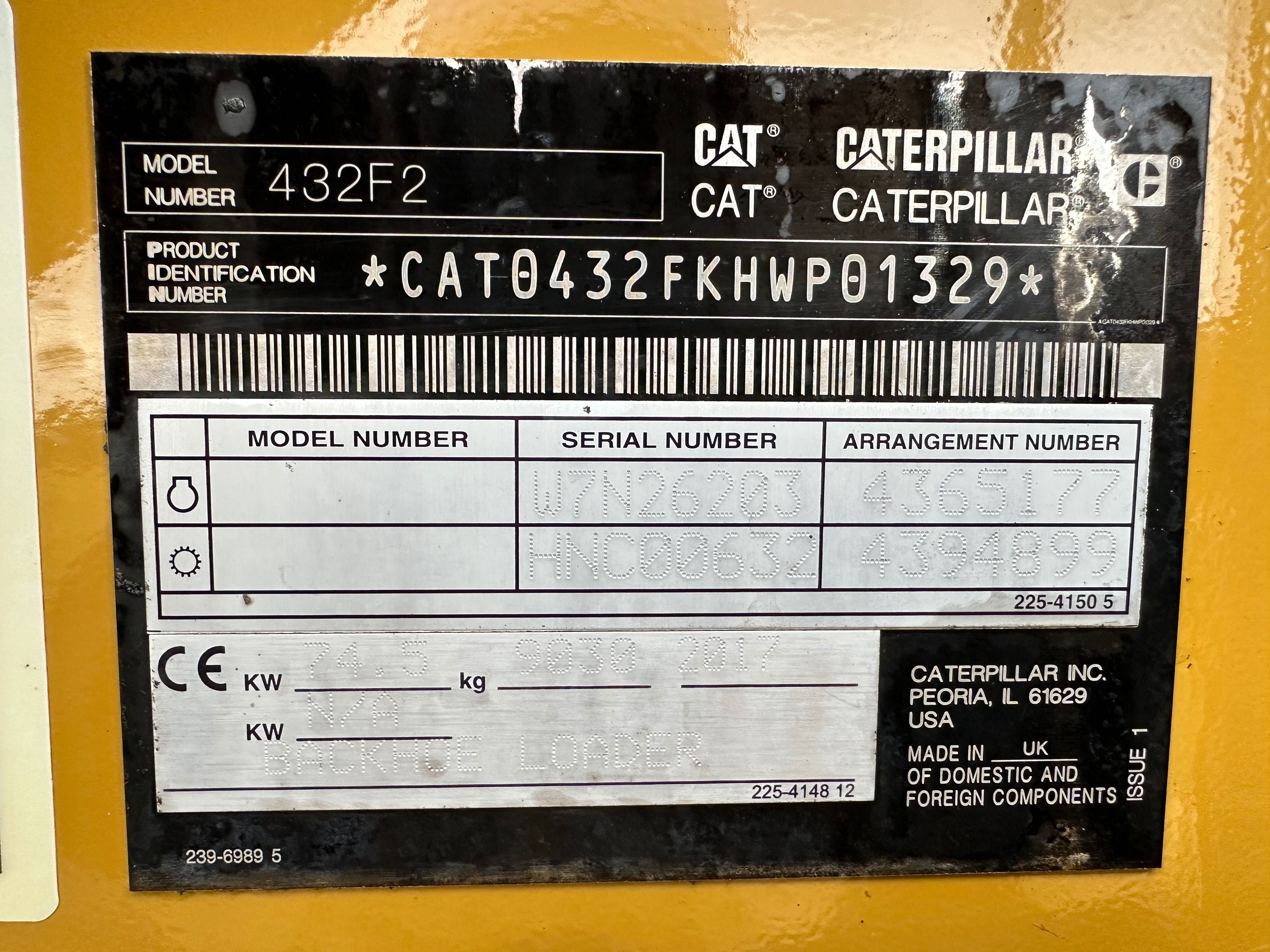 Koparko - ladowarka cat 432f2 w oryginale nic nie malowane 4900mth