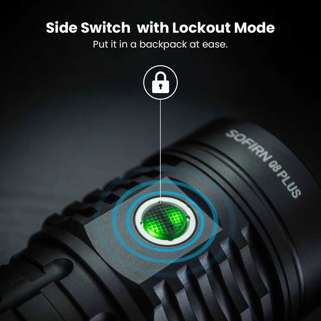 Sofirn Q8 PLUS 16000lm USB-C, funkcja Powerbank +3 x akumulator
