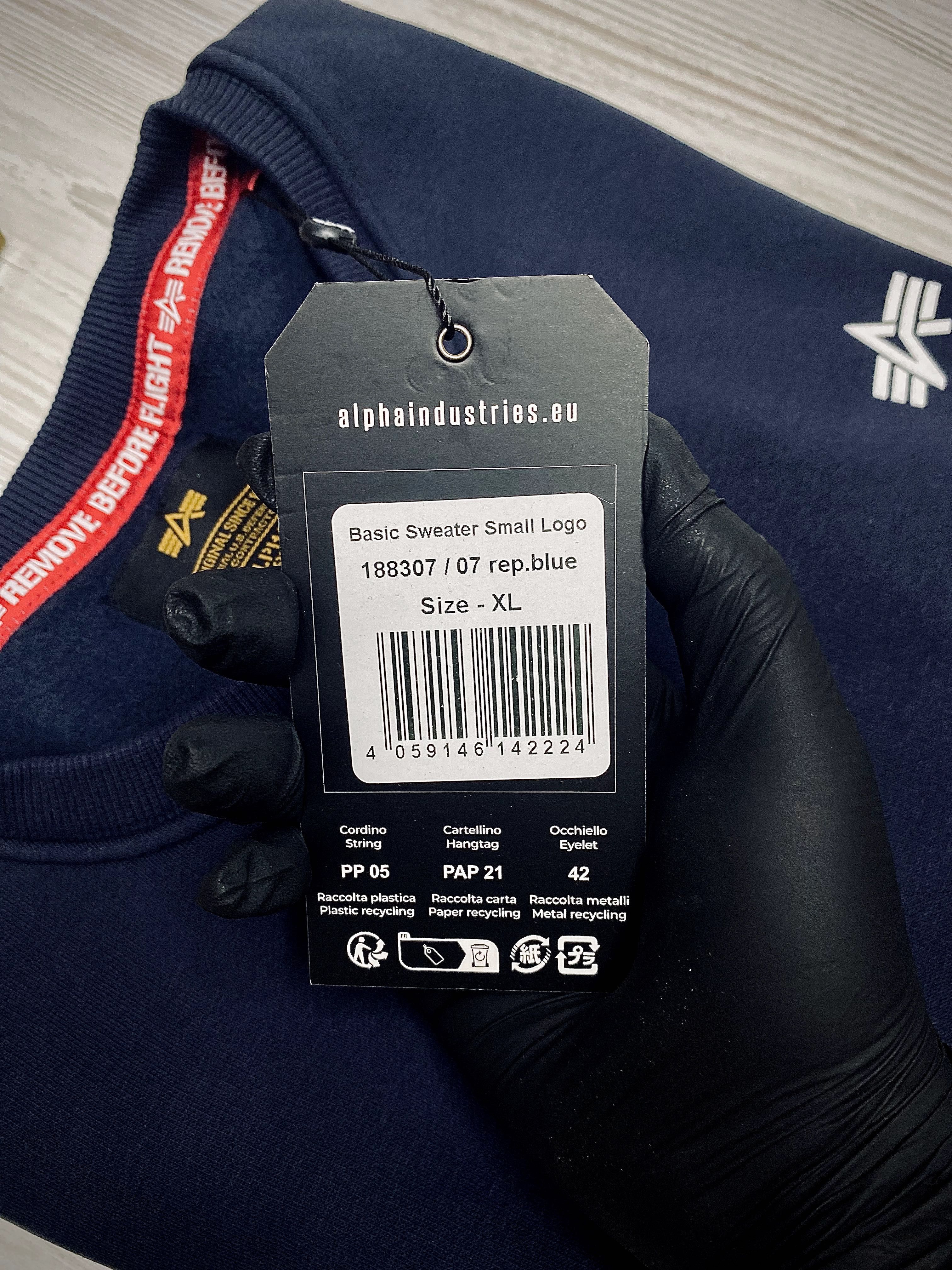 Кофта Alpha Industries утеплена темно-синя оригінал