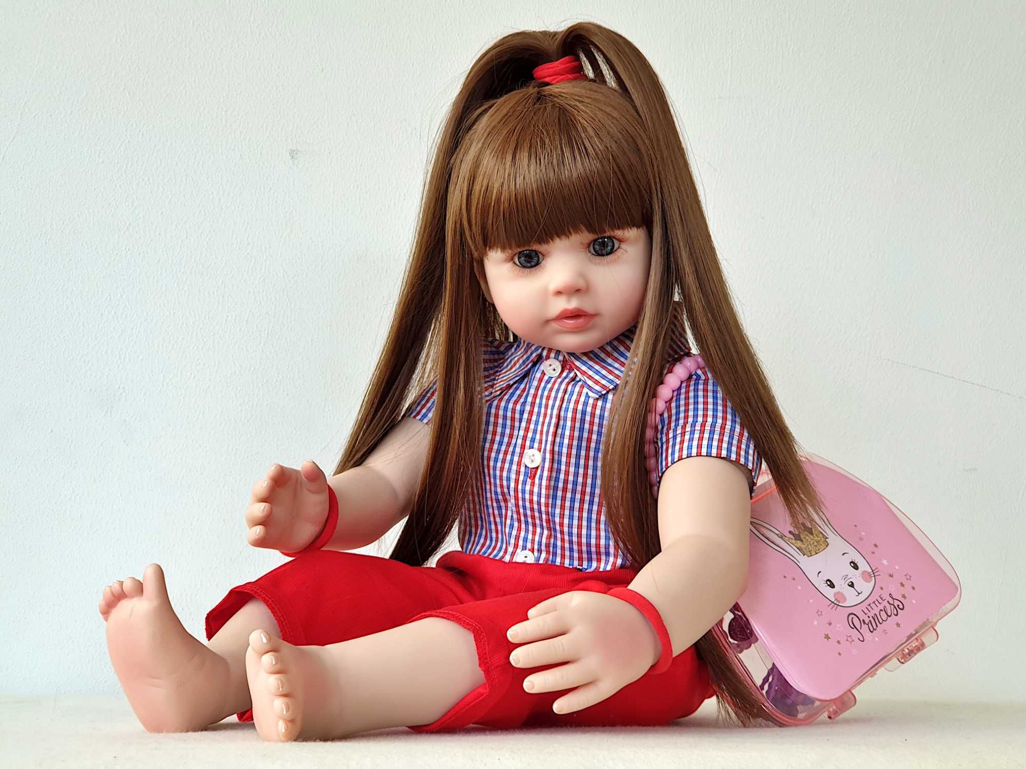 Bebe reborn boneca com caixa de acessórios presente natal para meninas