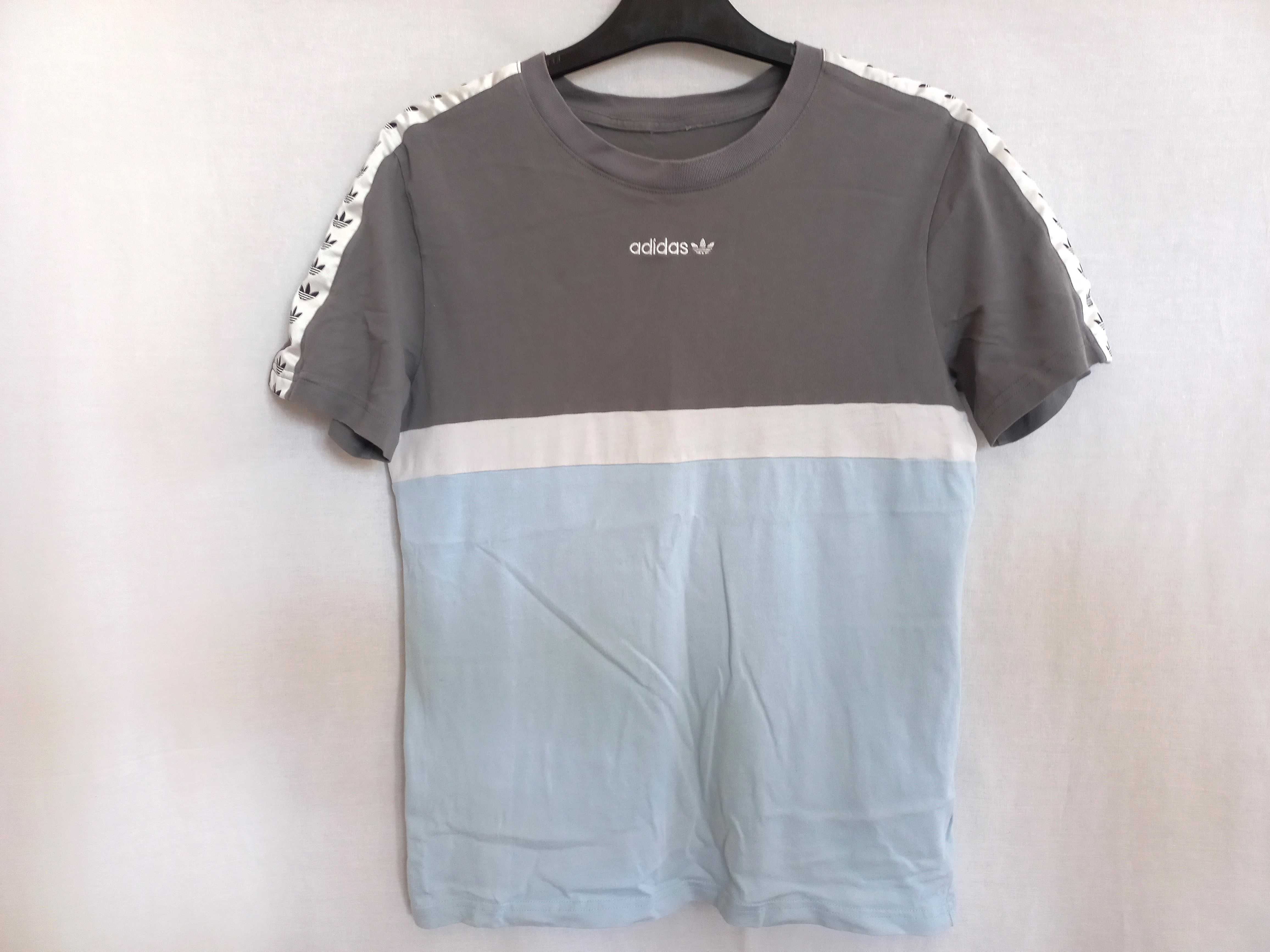 t-shirt Adidas paski r. S/M bawełna Unisex stan bdb-