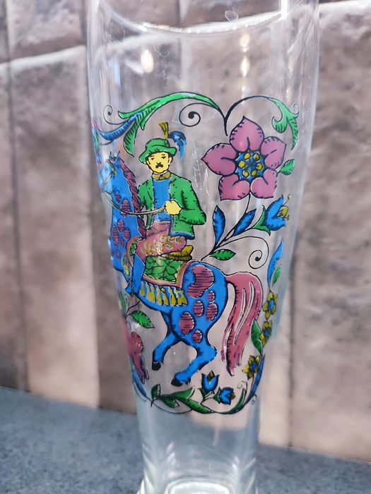 Kufel vintage ręcznie malowany