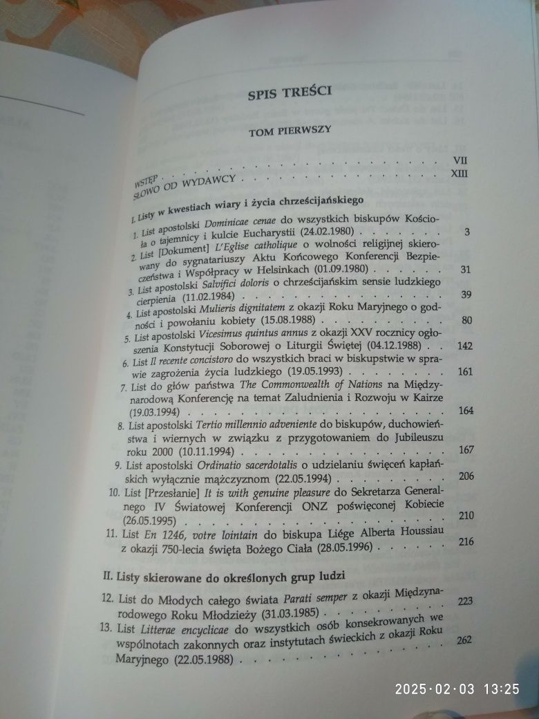 Wybór Listów Ojca Świętego Jana Pawła II