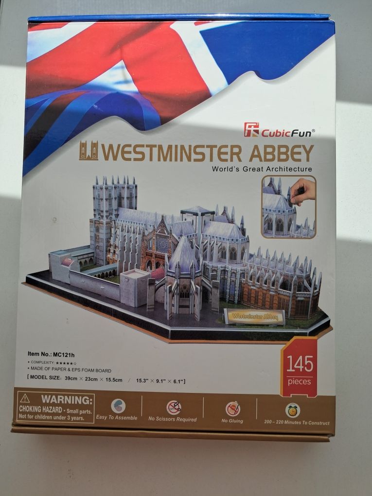 Puzzle 145elementowa papierowa układanka 3D Opactwo  Westminster
