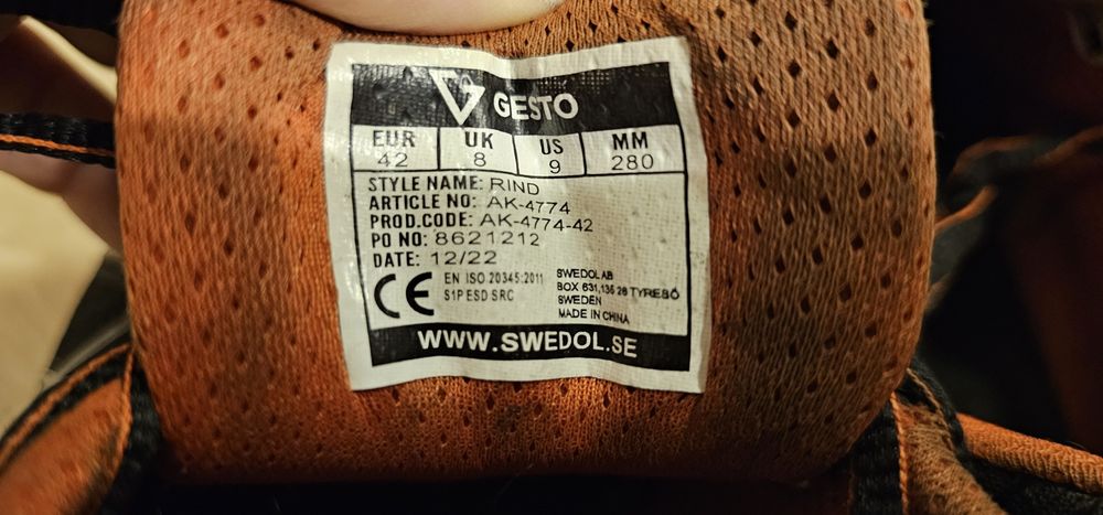 Gesto buty męskie robocze rozmiar 42 wkładka 28cm
