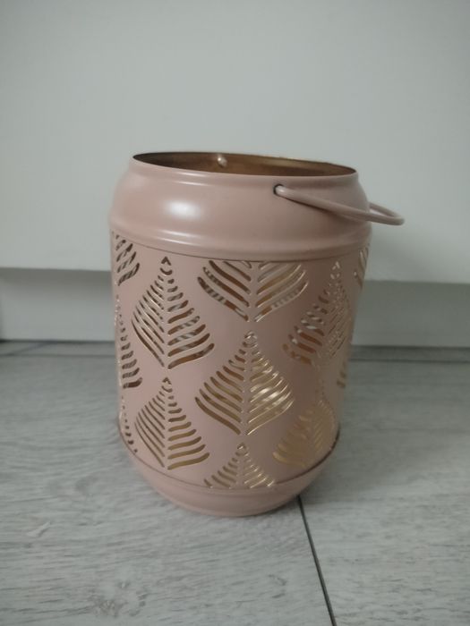 Świecznik różowo złoty