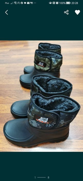 Kalosze Ocieplane Męskie Na Rzep Zimowe Wysokie Śniegowce