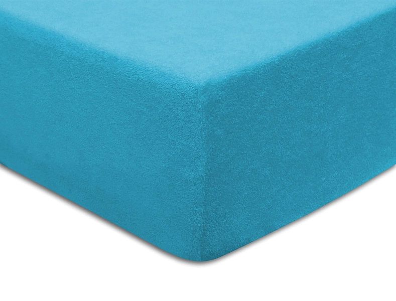 Prześcieradło frotte z gumką 200x220 kolor Turkus