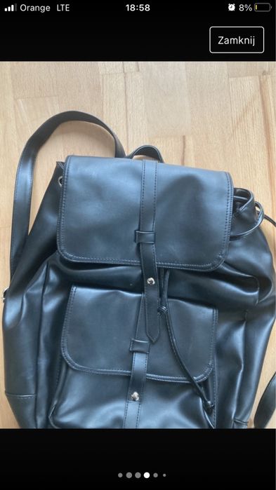 Czarny plecak imitacja skory vintage