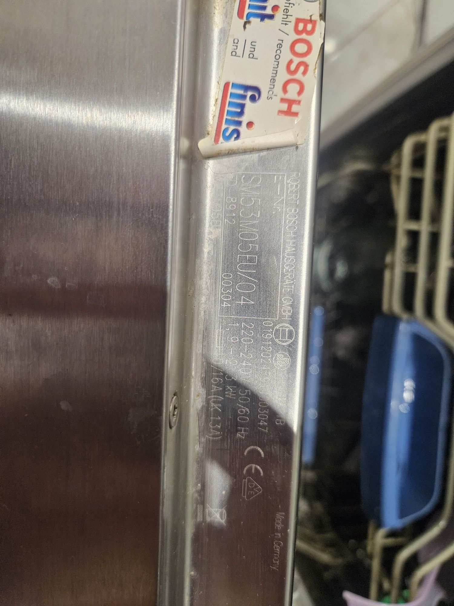 Посудомийна машина Bosh SMI53MO5EU. Made in Germany. Помилка E-09.