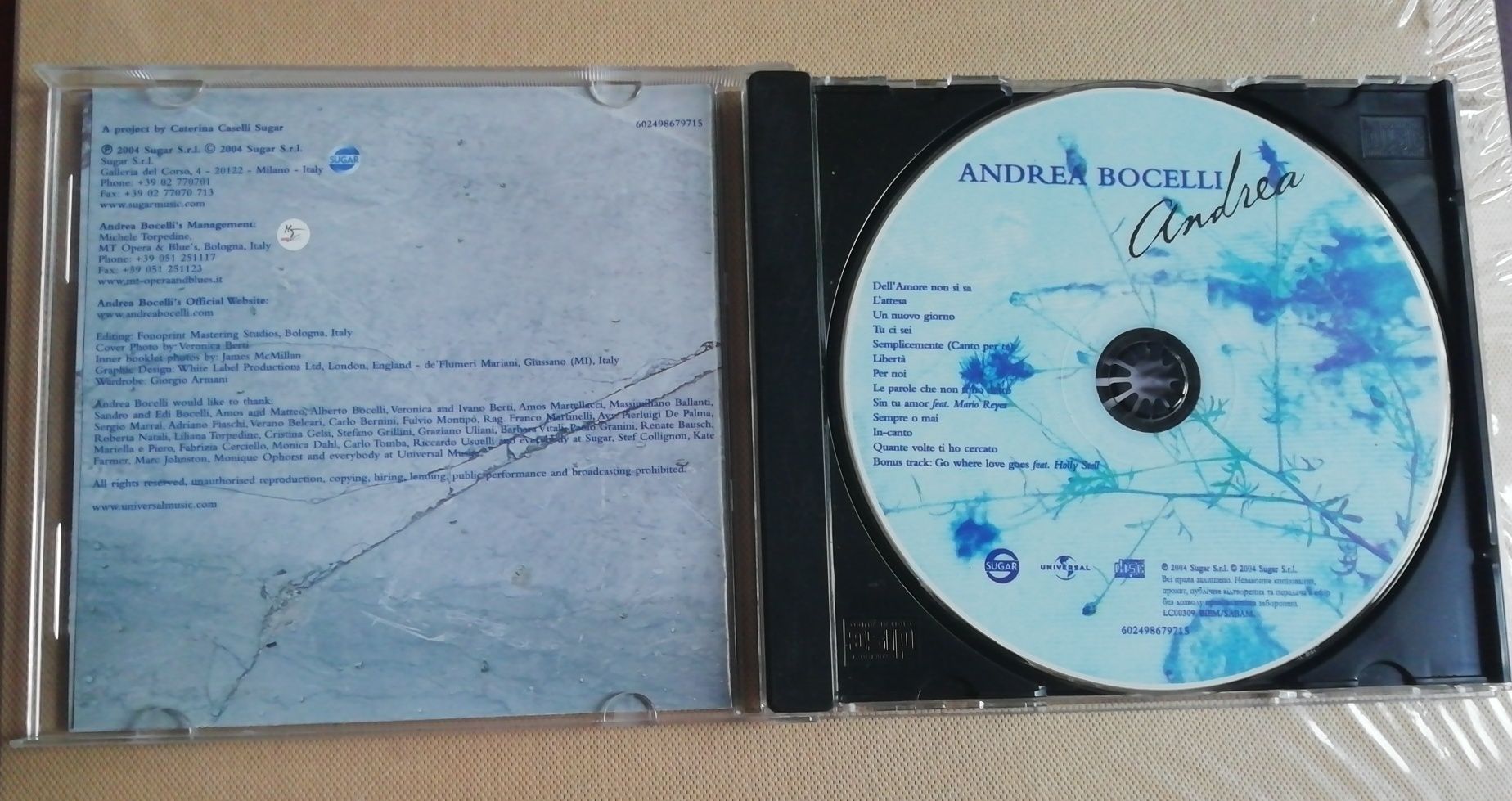 Музыка на диске ANDREA BOCELLI

1996- Romanza:

1. Can Te Partir

2. V