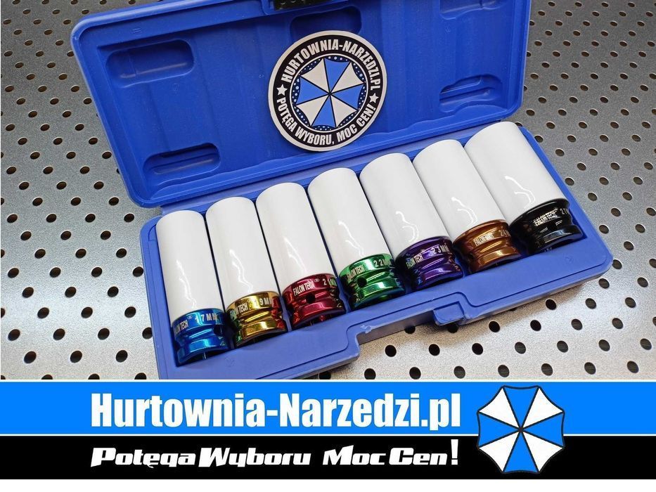 Zestaw nasadek do felg aluminiowych alufelg 1/2" 7szt nasadki udarowe