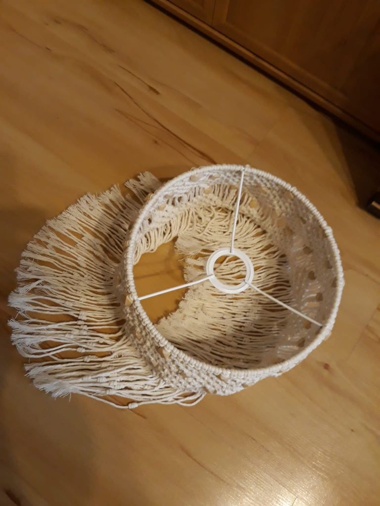 Abażur żyrandol lampa makrama boho rękodzieło,