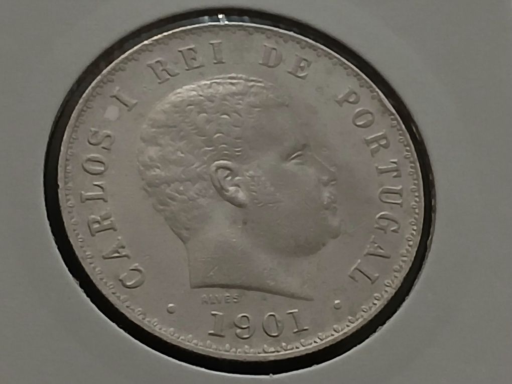 Moeda de prata 500 Reis de 1901