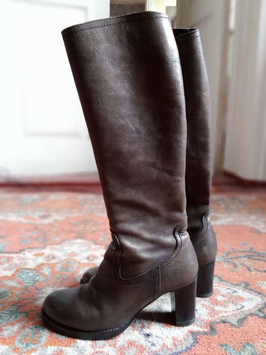 Сапоги женские кожаные