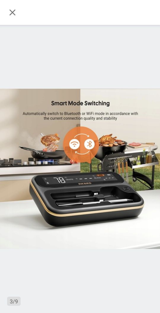 INKBIRD Termometr Bezprzewodowy Bluetooth WIFI IP67 Do Grilla i Piekar