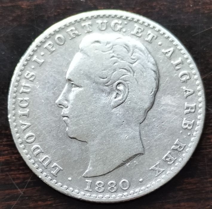 Moeda Prata 100 Reis 1880 D. Luís Data Rara