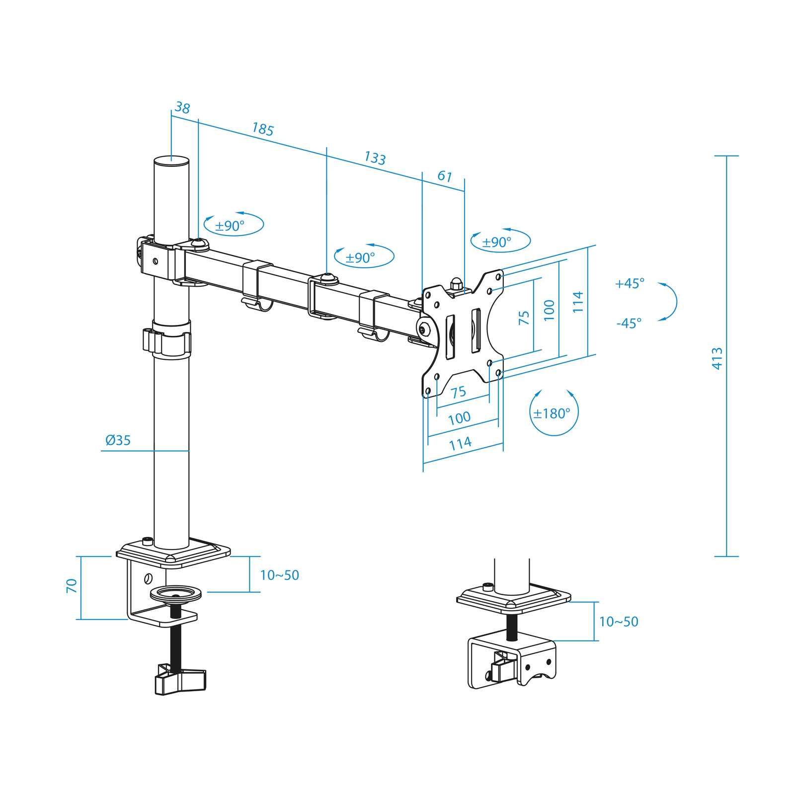 Suporte de mesa para monitor, 17 a 32", 8Kg, NOVO