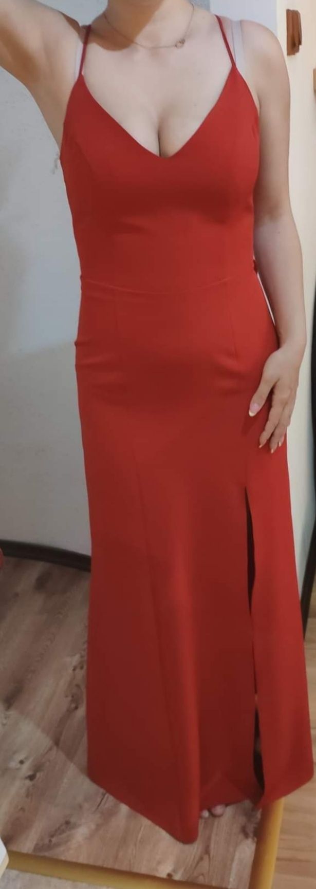 Suknia dla świadkowej, sukienka dla druhny czerwona wesele rozmiar M