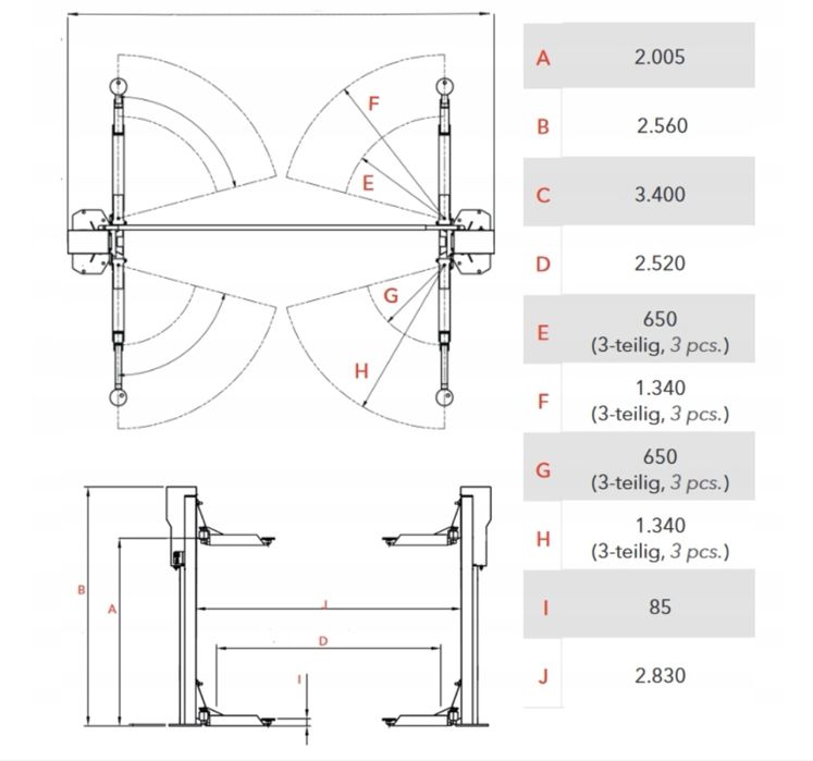 Podnośnik dwukolumnowy Consul H400.10/2.35 Premium 2017r.