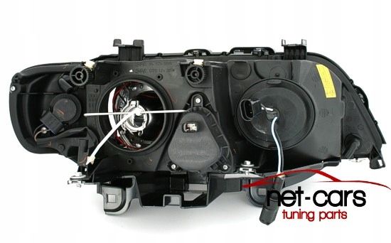 Reflektory lampy przednie przód BMW X5 E53 D2S Angel Eyes XENON czarne