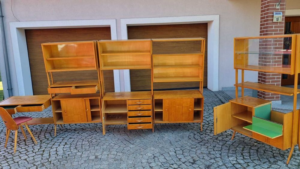 Regał modułowy ścianka Jirak Tatra Design PRL Czechosłowacja Vintage